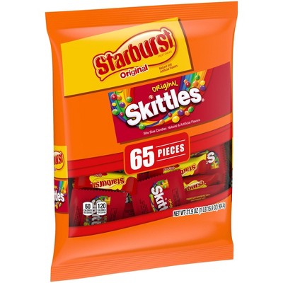 Skittles and Starburst Fun Size Mix Bite Size Candies - 31.9oz/65ct
