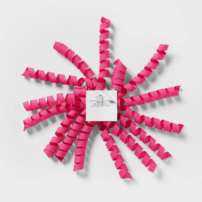 7.5" Grosgrain Fabric Curl Swirl Gift Bow Dark Pink - Spritz