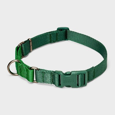 Martingale with Buckle Adjustable Dog Collar - M - Boots & Barkley Assorted Greens