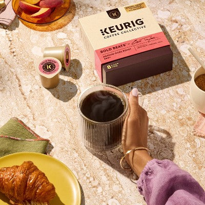 Keurig Coffee Collective Bold Beats Medium Dark Roast K-Cup Coffee Pods - 8ct: Arabica Beans, Caramel Flavor