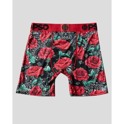 PSD Men's Rose Print Briefs - Red/Blue XXL