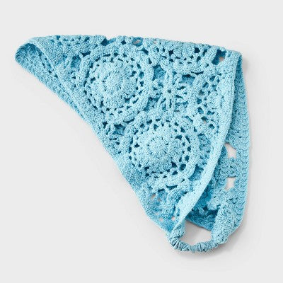 Girls' Floral Knit Headscarf - art class Blue