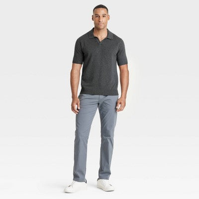 Men's Short Sleeve Johnny Sweater - Charcoal Gray M