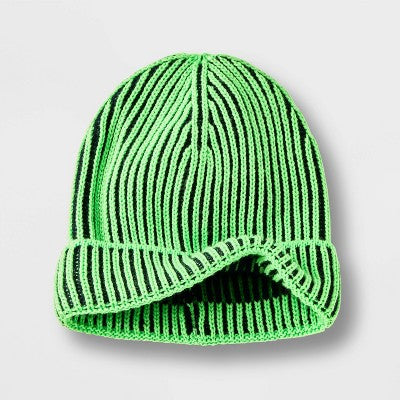Kids' Ribbed Beanie - art class Green