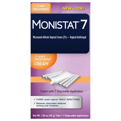 Monistat 7-Dose Yeast Infection Treatment 7 Disposable Applicators & 1 Cream Tube - 1.9oz
