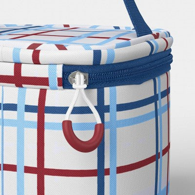 4 Cans/3.1 qt Soft Sided Personal Cooler Red/White Plaid - Sun Squad