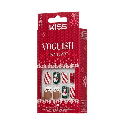 Kiss Nails Voguish Fantasy Fake Nails - Snow Pops - 33ct