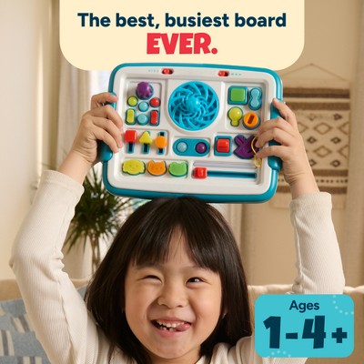 Chuckle & Roar Explore & Glow Busy Board - Interactive Toddler Activity Board with Lights, Sounds, Switches and 3 Play Modes, Ages 1-4+