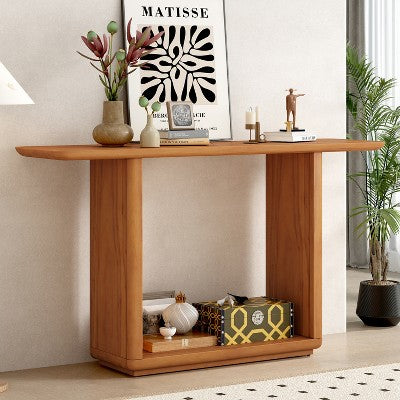 Dexmalle Mirod Elegant Minimalist Console Table with Curved Corners (LOCAL PICKUP ONLY)