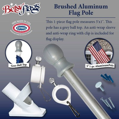 Betsy Flags 5' Aluminum Flag Pole (LOCAL PICKUP ONLY)