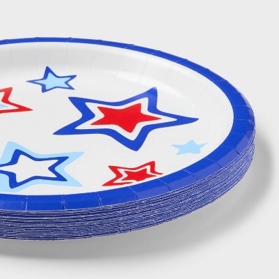 20ct 7" 4th of July USA Star Snack Paper Plates - Spritz