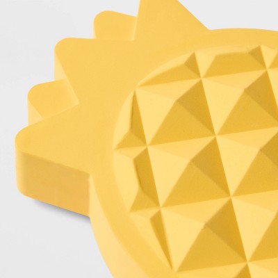Tough Rubber Pineapple Chew Dog Toy - Yellow - Sun Squad