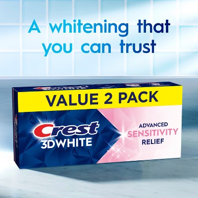 Crest 3D White Advanced Sensitivity Relief Toothpaste - 3.3oz/2pk