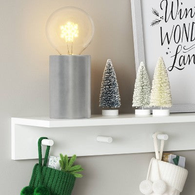 Snowflake Warm Christmas White Filament Bulb with Metal Cylinder Base Battery Operated - Wondershop