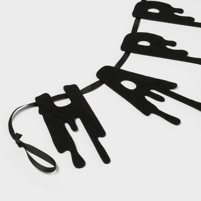 Happy Halloween Garland Banner Party Decorations Black - Spritz