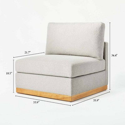 Woodland Hills Modular Armless Sectional Chair Light Gray - Threshold designed with Studio McGee (LOCAL PICKUP ONLY)
