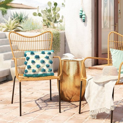 Hammered Metal Storage Patio Accent Table - Threshold (LOCAL PICKUP ONLY)