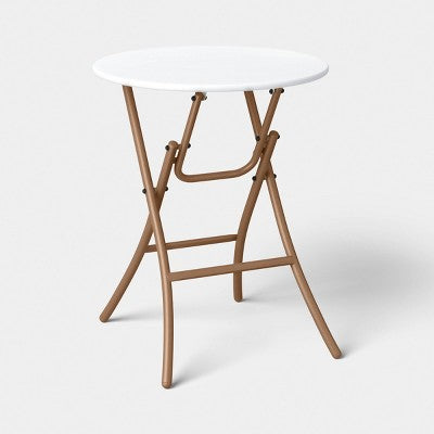 Steel Round French Cafe Outdoor Patio Bistro Table Beige - Threshold (LOCAL PICKUP ONLY)