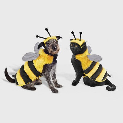 Bee with Reflective Wings Full Body Halloween Dog and Cat Costume - S - Boots & Barkley