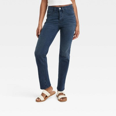 Women's Mid-Rise 80's Slim Fit Jeans - Universal Thread Dark Wash 4