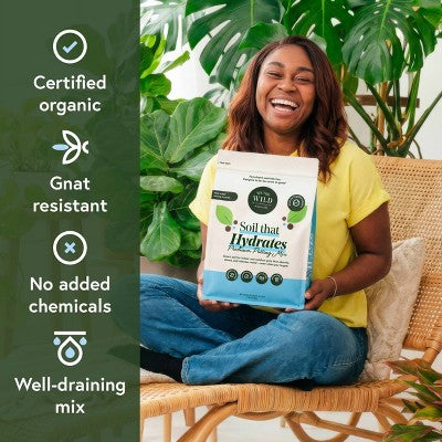 WE THE WILD Soil That Hydrates Premium Organic Moisture-Control Potting Mix For Houseplants 6qt