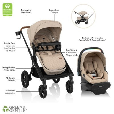 Evenflo Transformer Travel System and Stroller Wagon with LiteMax NXT Infant Seat with SS - Travertine (LOCAL PICKUP ONLY)