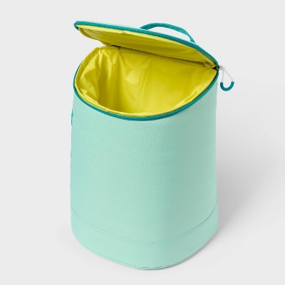 15 Cans/20.7qt Backpack Cooler - Sun Squad Aqua: Adjustable Straps, Zip Closure