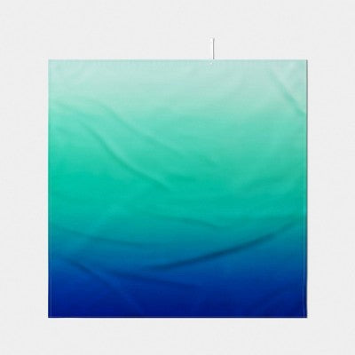 60"x60" Ombre Microfiber Beach Blanket with Snappable Strap Blue/Green - Sun Squad