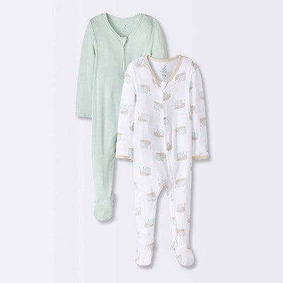 Baby 2pk Snails So Very Soft Modal Blend Sleep N' Play Newborn
