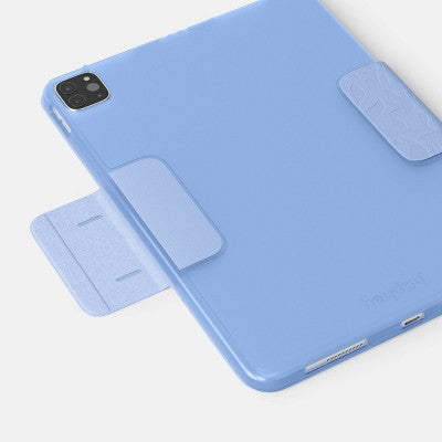 Apple iPad Pro 11 (4th Gen) and Air (5th Gen/M2/M3) Case - heyday Peri-Blue Debossed: Botanical Stylus Holder