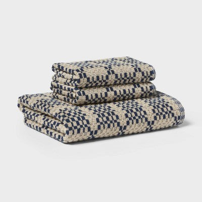 2pk Americana Geo Hand Towels Blue/Tan - Threshold