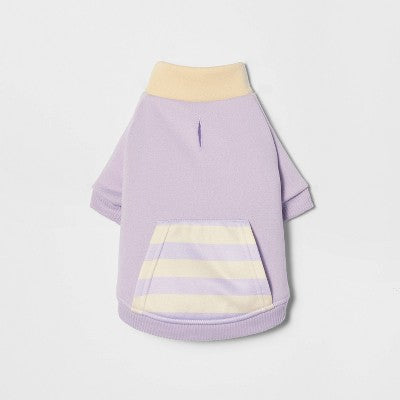 Lightweight Funnel Neck with Stripe Pocket Dog Sweatshirt - Boots & Barkley Purple M