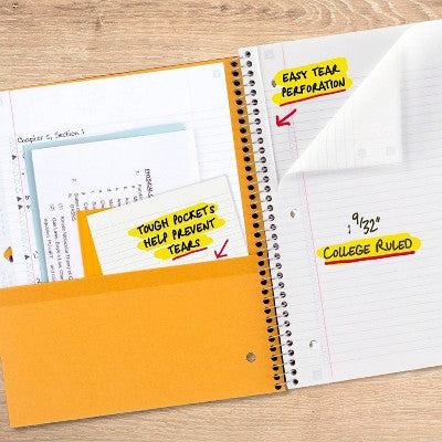 Five Star 8.5"x11" 1 Subject College Ruled Notebook Sky Blue 100 Pages