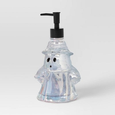 Halloween Ghost Iridescent Glass Soap Pump - Hyde and EEK! Boutique