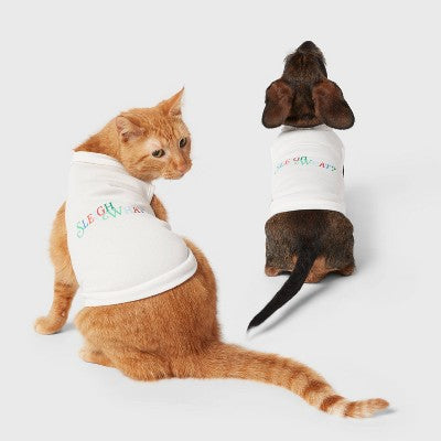 "Sleigh What?" Matching Family Pajama Dog and Cat Sweatshirt - Wondershop White XS