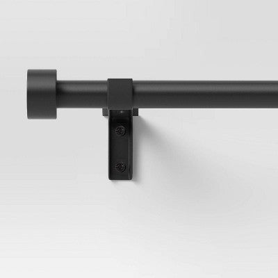 48"-84" Easy Hang Frame Mount Curtain Rod Set Black - Room Essentials: Steel, Single Rod, Painted Finish (LOCAL PICKUP ONLY)
