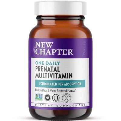 New Chapter Prenatal with Methylfolate + Choline One Daily Multivitamin Tablets - 30ct: Certified Gluten-Free, Kosher