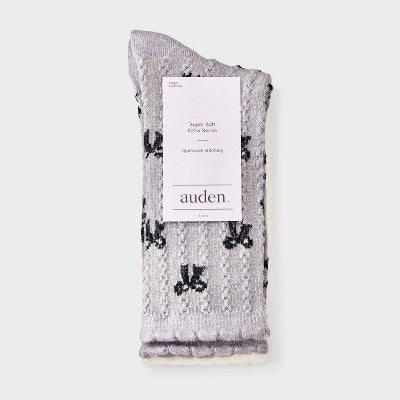 Women's Scallop Edge All-Over Bows and Pointelle 2pk Socks 4-10