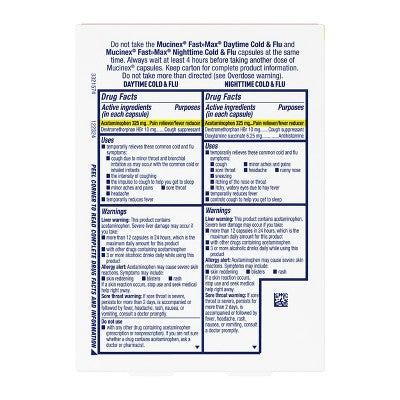 Mucinex Maximum Strength FAST-MAX - Day/Night Cold & Flu Liquid Gels - 24ct