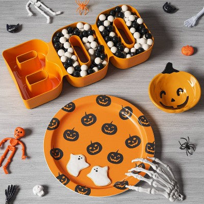 10.5" Halloween Pumpkins Melamine Dinner Plate - Hyde and EEK! Boutique