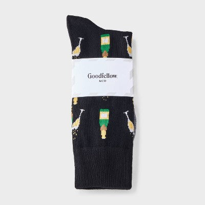 Men's Cocktail Print Socks 2pk - Goodfellow & Co - Black 6-12