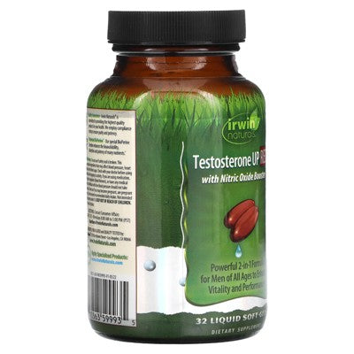 Irwin Naturals Testosterone UP Red with Nitric Oxide Booster, 32 Liquid Soft-Gels