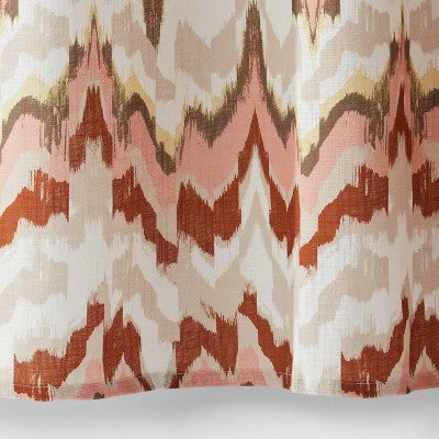13pc Coastal Abstract Shower Curtain Set Cream/Red - Threshold