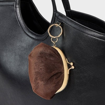 Mini Kiss Lock Pouch Bag Charm - A New Day Chocolate Brown