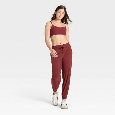 Women's Active Light Mid-Rise Joggers - All In Motion Maroon L