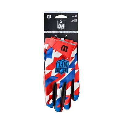 NFL Youth Ignition Receiver Football Gloves - S/M Red/White/Blue