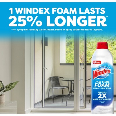 Windex Fast Shine Foam Aerosol - 19oz