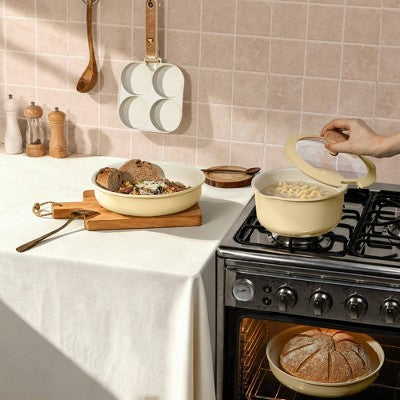 Carote 6pc Ceramic Nonstick Detachable Cookware Set Yellow