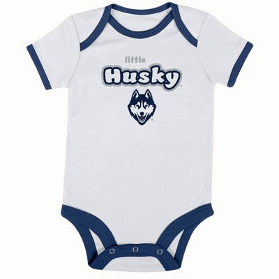 NCAA UConn Huskies Infant Toddler Boys' 3pk Bodysuit - 0-3M