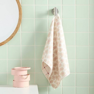 Quick Dry Reversible Leopard Hand Towel Pink - Room Essentials
